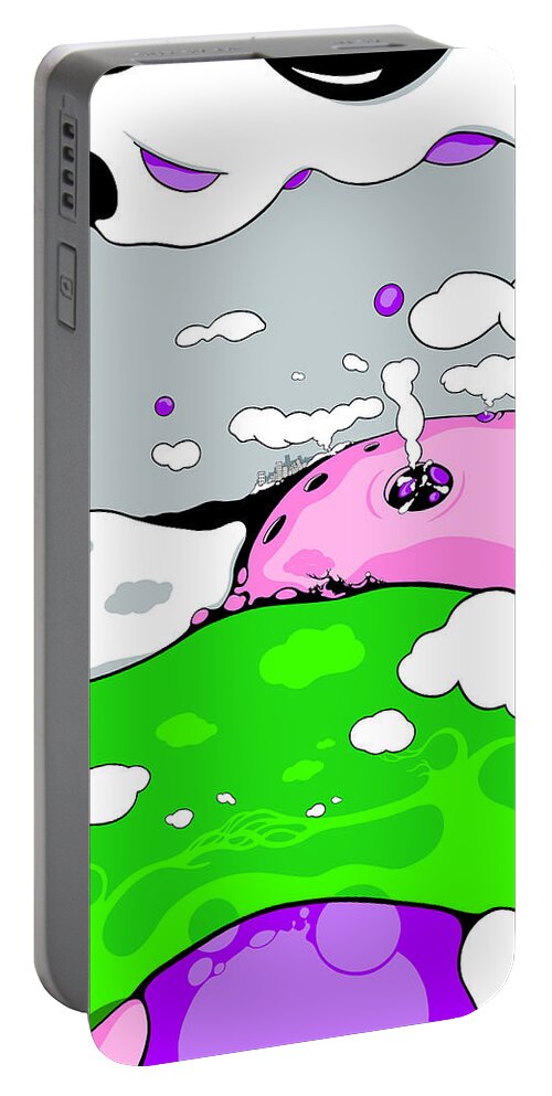 Clouds Portable Battery Charger featuring the drawing Eruption by Craig Tilley