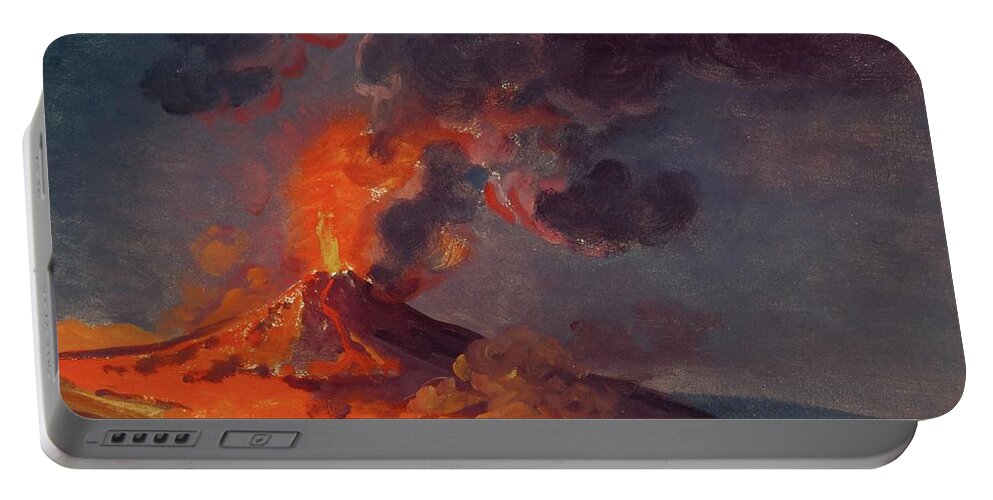 Joseph Wright Of Derby Portable Battery Charger featuring the painting Eruption of Vesuvius. by Joseph Wright Of Derby