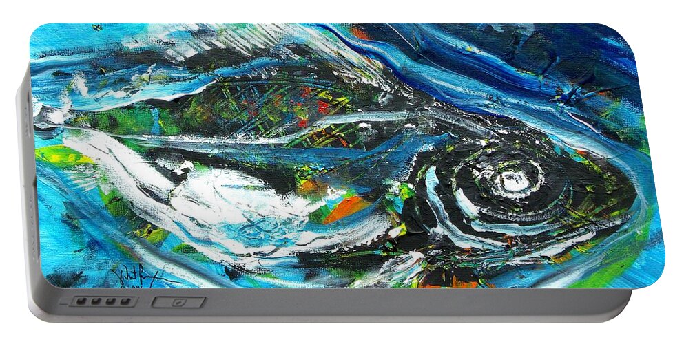 Fish Art Portable Battery Charger featuring the painting Essence of Snook by J Vincent Scarpace