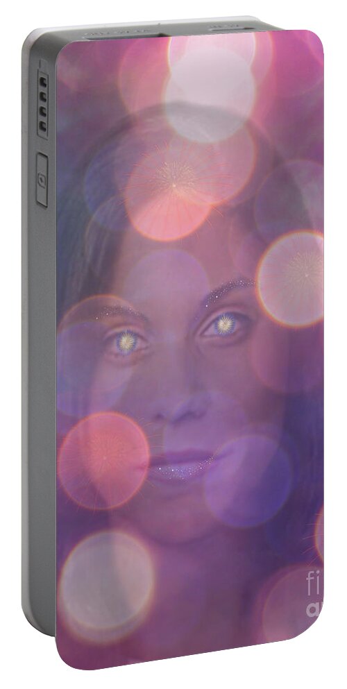 Soul Portable Battery Charger featuring the mixed media Essence Of Soul by Diamante Lavendar