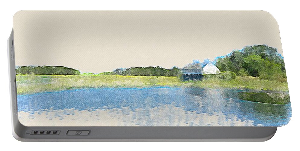 Photoshopped Photo/ Watercolor Brushes Portable Battery Charger featuring the digital art Essex Massachusetts #1 by Steve Glines