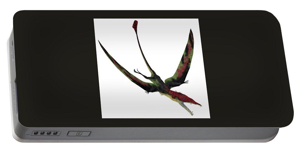 Eudimorphodon Portable Battery Charger featuring the digital art Eudimorphodon Pterosaur Diving by Corey Ford