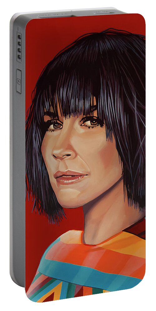 Evangeline Lilly Portable Battery Charger featuring the painting Evangeline Lilly Painting by Paul Meijering