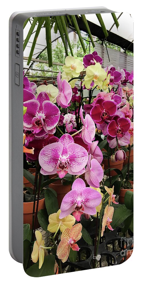 Orchid Flower Portable Battery Charger featuring the photograph Beautiful Exotic Orchid Artwork 06 by Carlos Diaz