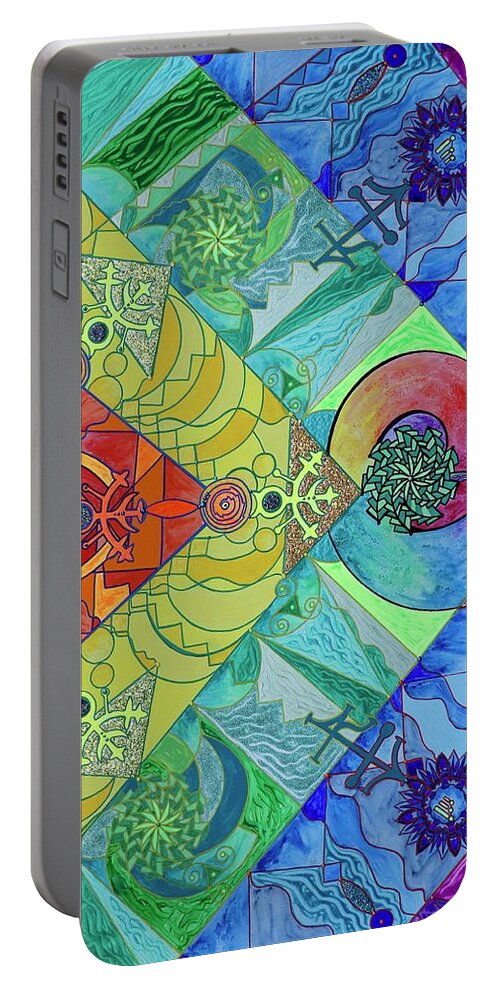 Vibration Portable Battery Charger featuring the painting Expansion Pleiadian Lightwork Model by Teal Eye Print Store