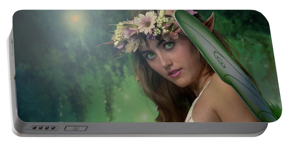 Fairy Portable Battery Charger featuring the photograph Fairy Stare by Rikk Flohr