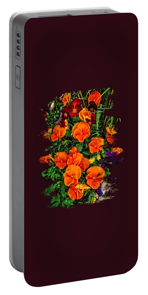 Floral Wall Art Portable Battery Charger featuring the photograph Fall Pansies by Thom Zehrfeld