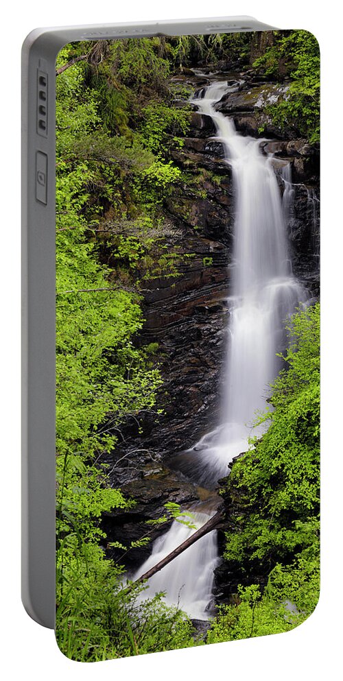 Falls Of Moness Portable Battery Charger featuring the photograph Falls of Moness in the Birks of Aberfeldy - Scotland - Perthshire by Jason Politte