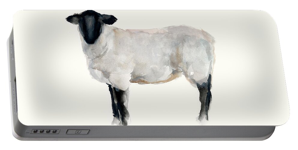 Animals & Nature+farm+cows & Sheep Portable Battery Charger featuring the painting Farm Animal Study I by Ethan Harper