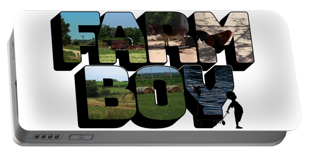 Farm Boy Portable Battery Charger featuring the photograph Farm Boy Big Letter 2 by Colleen Cornelius