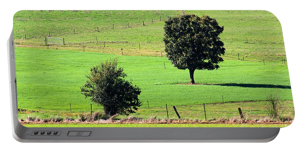 Farm Fencing Portable Battery Charger featuring the photograph Farm Fencing In Tawonga by Joy Watson