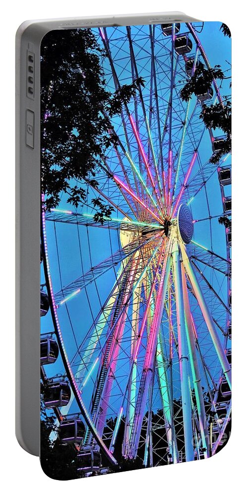 Ferris Wheel Portable Battery Charger featuring the photograph Farris Wheel Pigeon Forge by Merle Grenz