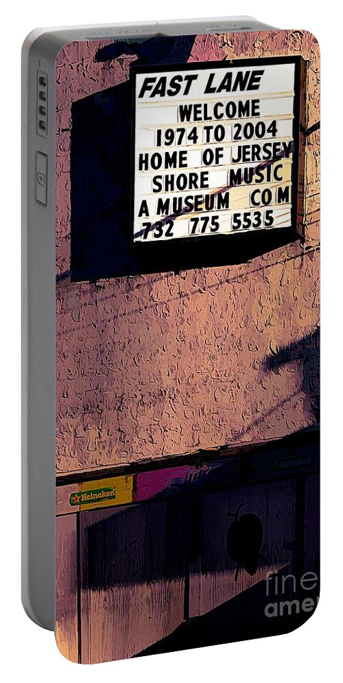 New Jersey Portable Battery Charger featuring the photograph Fast Land former Nightclub Asbury Park NJ Demolished in 2013 by Chuck Kuhn