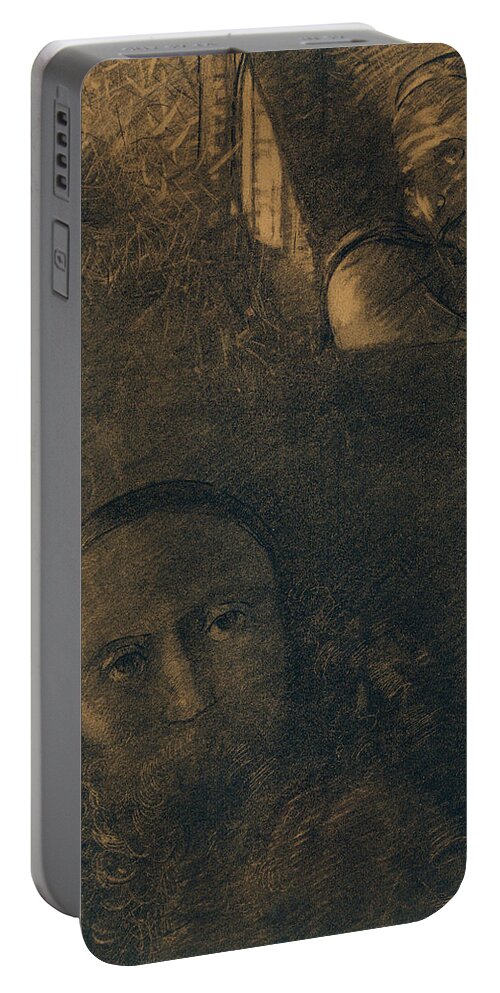 19th Century Art Portable Battery Charger featuring the drawing Faust and Mephistopheles by Odilon Redon