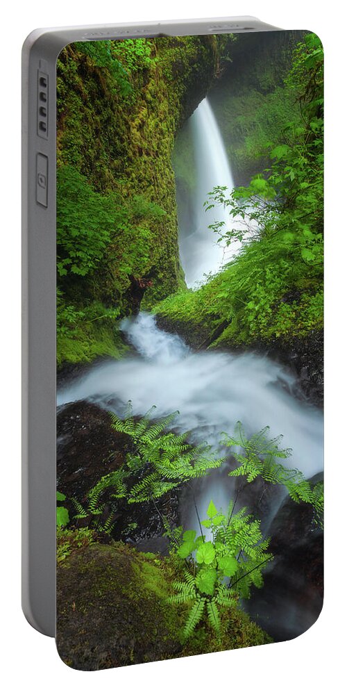 Oregon Portable Battery Charger featuring the photograph Fern Falls by Darren White
