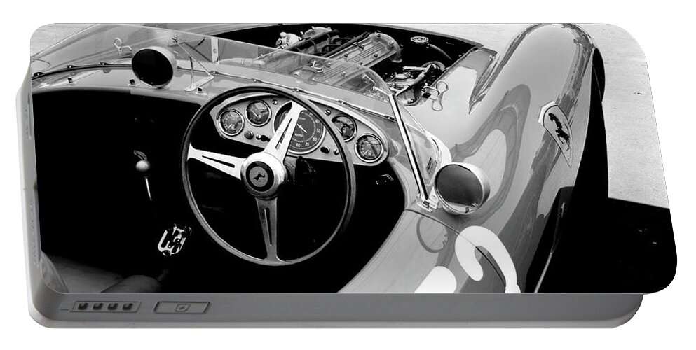Ferrari Portable Battery Charger featuring the pyrography Ferrari Cockpit by Naxart Studio