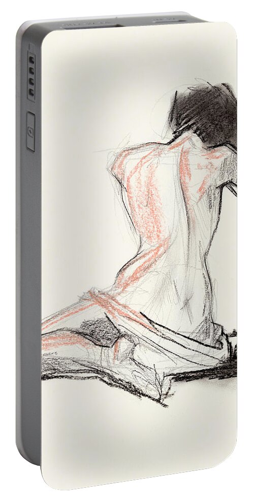 Fashion & Figurative+figurative+nudes Portable Battery Charger featuring the painting Figure Gesture I by Jennifer Paxton Parker
