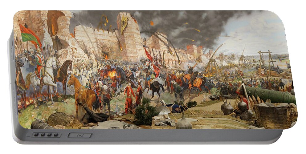 Assault Portable Battery Charger featuring the photograph Final assault and the fall of Constantinople in 1453 by Steve Estvanik