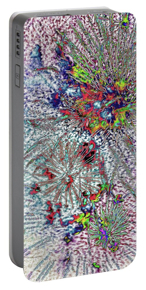 Abstract Prints Portable Battery Charger featuring the digital art Frenzy by Dyle Warren