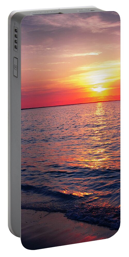 Beach Portable Battery Charger featuring the photograph First by Chad Dutson