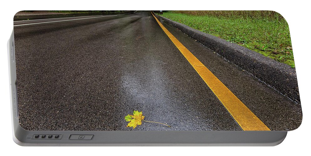 Sleeping Portable Battery Charger featuring the photograph First Sign Of Autumn by Heather Kenward