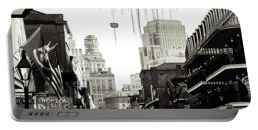 Photo Portable Battery Charger featuring the photograph Flags on Bourbon st by Jason Hughes