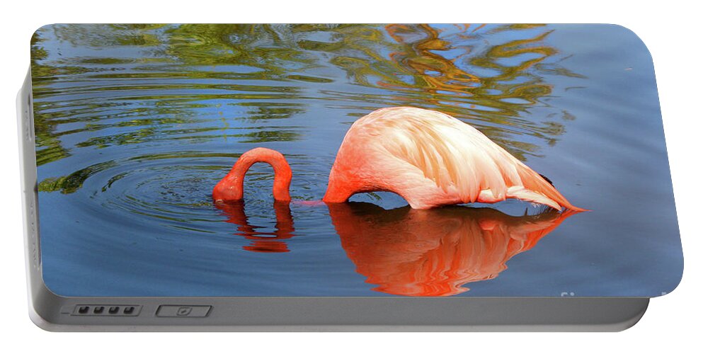 Nature Portable Battery Charger featuring the photograph Flamingo Curves by Mariarosa Rockefeller