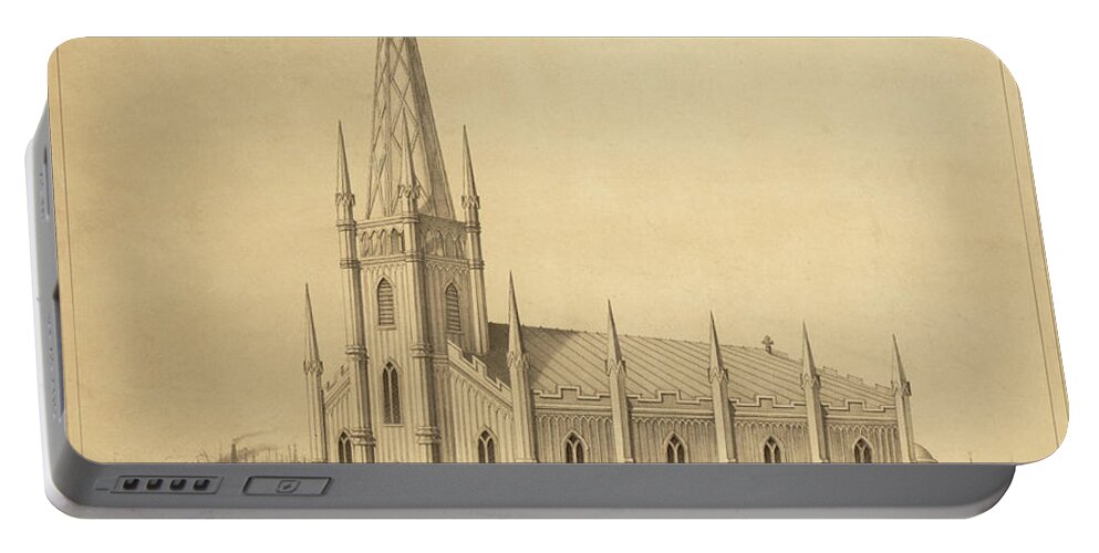 Church Portable Battery Charger featuring the mixed media Floating Church of The Redeemer by Dennington