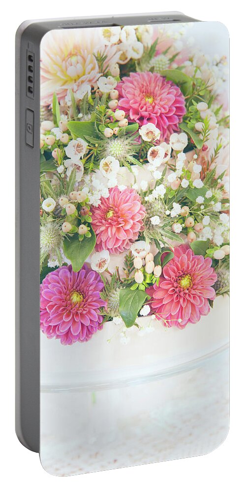 Jenny Rainbow Fine Art Photography Portable Battery Charger featuring the photograph Floral Wedding Arrangement by Jenny Rainbow