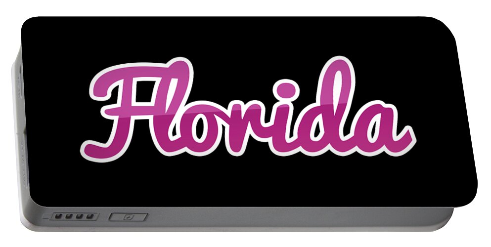 Florida Portable Battery Charger featuring the digital art Florida #Florida by TintoDesigns