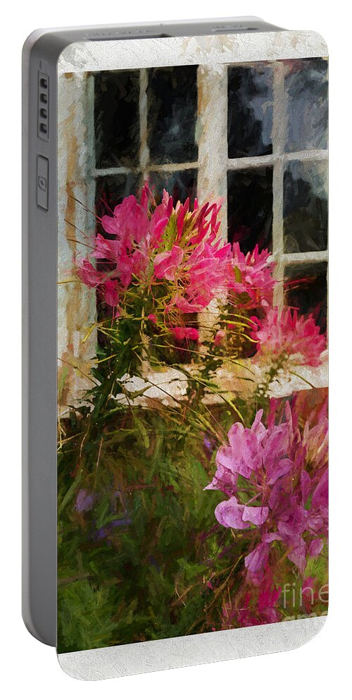 Flower Portable Battery Charger featuring the photograph Flower by the Window by JBK Photo Art