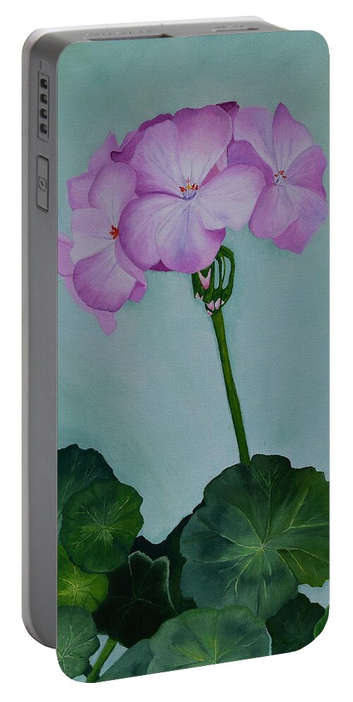 Flowers Portable Battery Charger featuring the painting Flowers by Gabrielle Munoz