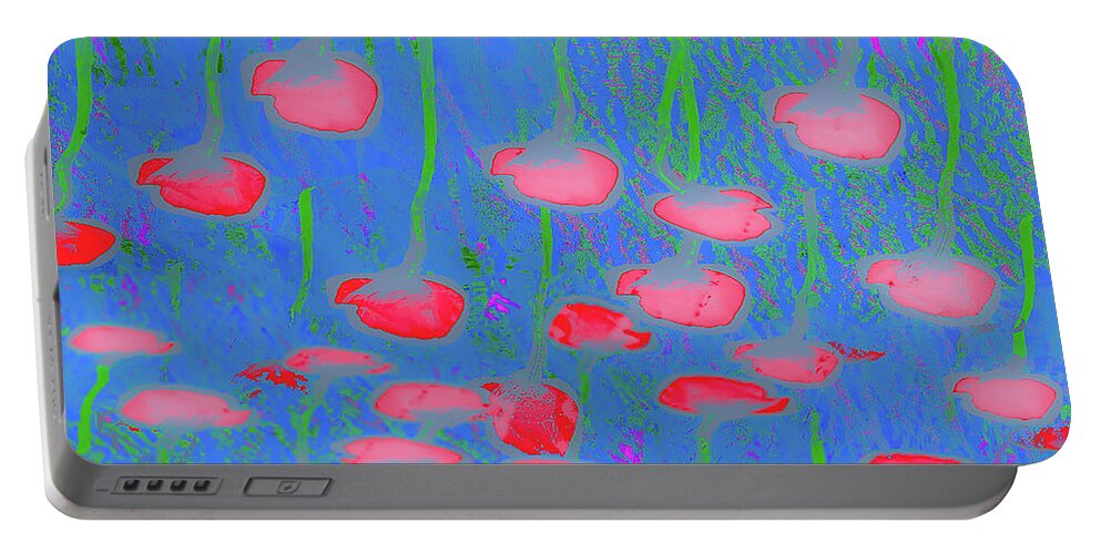 Meadow Portable Battery Charger featuring the digital art Flowers Meadow by Alexandra Vusir