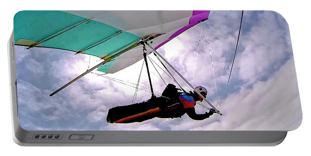 Hang Gliding Portable Battery Charger featuring the photograph Flying by Neil Pankler