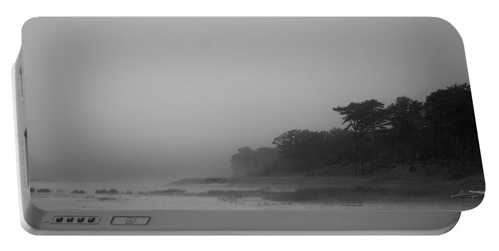 Beach Portable Battery Charger featuring the photograph Foggy beach by Jean Evans
