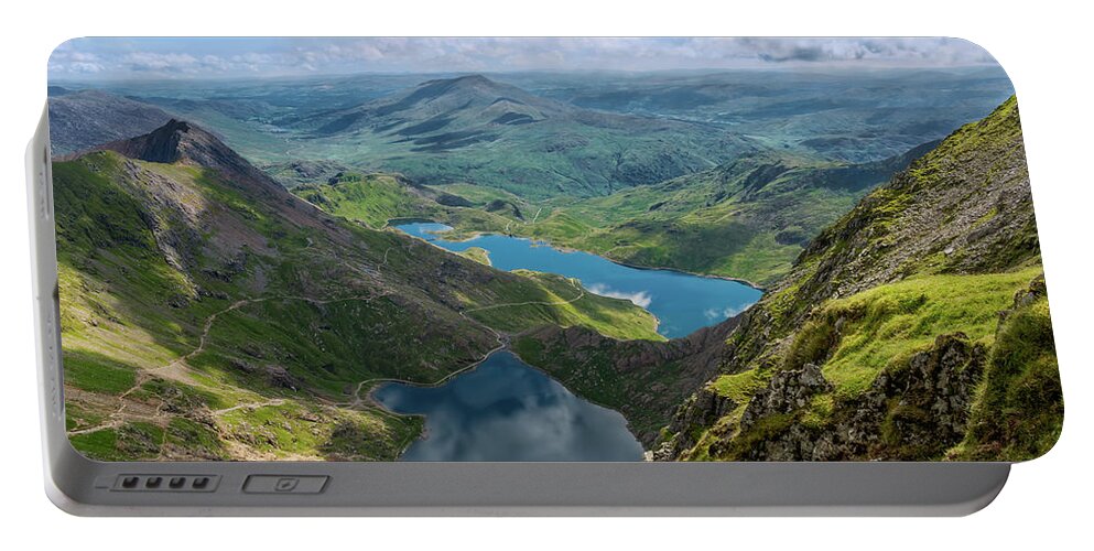 Snowdon Portable Battery Charger featuring the photograph Footpaths from Snowdon Mountain by Adrian Evans