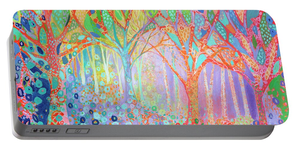 Forest Portable Battery Charger featuring the painting Forest Jewels by Jennifer Lommers