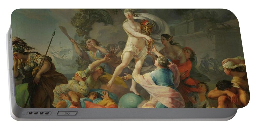 Tadeusz Kuntze-konicz Portable Battery Charger featuring the painting Fortuna. Oil on canvas -1754- 114 x 163 cm Inv. MNW 43285. by Tadeusz Kuntze-Konicz