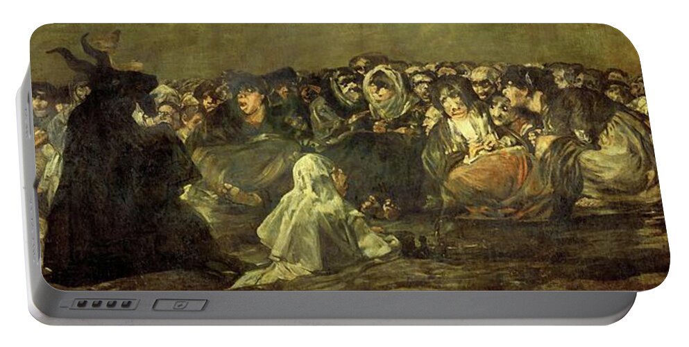 Aquelarre Or The Witches Portable Battery Charger featuring the painting Francisco de Goya / 'Aquelarre or The Witches' Sabbath', 1820-1823. by Francisco de Goya -1746-1828-