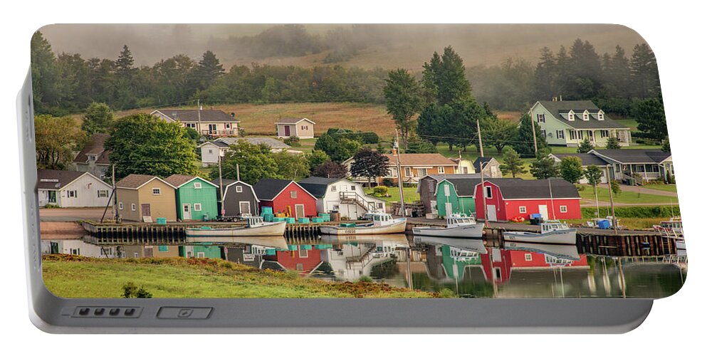 Foggy Portable Battery Charger featuring the photograph French River Fog by Marcy Wielfaert