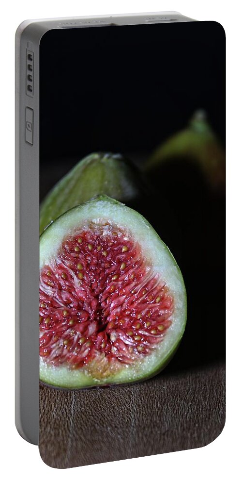 Figs Portable Battery Charger featuring the photograph Fresh Figs close up by Martin Smith