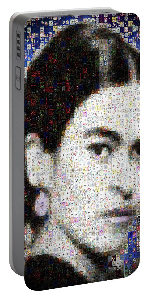 Mosaic Portable Battery Charger featuring the photograph Frida Kahlo Mosaic by Paula Ayers