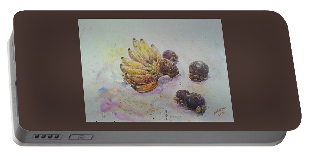 Fruits Portable Battery Charger featuring the painting Friends by Sukalya Chearanantana