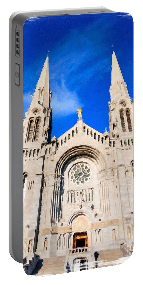 North America Portable Battery Charger featuring the photograph Front of Sainte-Anne-de-Beaupre by Darryl Brooks