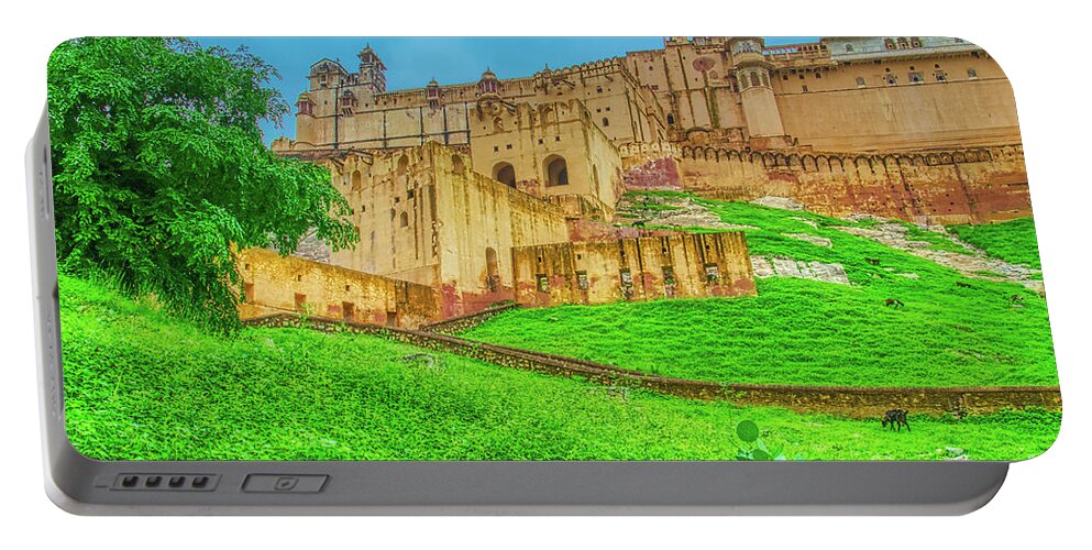 Amer Fort Portable Battery Charger featuring the photograph Front view of Amer Fort - India by Stefano Senise
