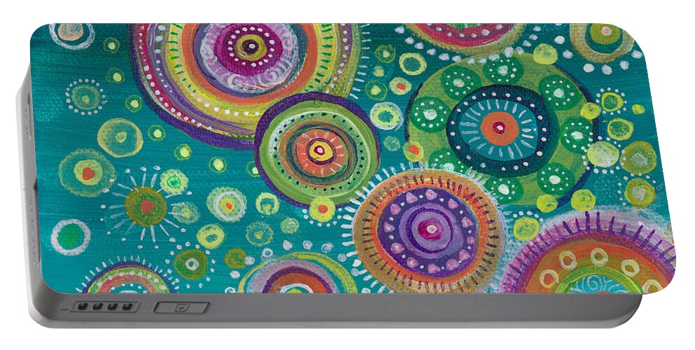 Full Circle Portable Battery Charger featuring the painting Full Circle by Tanielle Childers