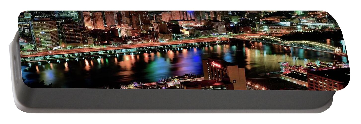 Pittsburgh Portable Battery Charger featuring the photograph Full City View in Pittsburgh by Frozen in Time Fine Art Photography