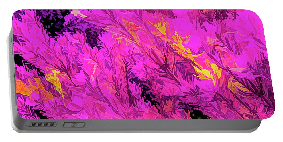 Fushia Portable Battery Charger featuring the photograph Fushia Flower Abstract by Marcy Wielfaert