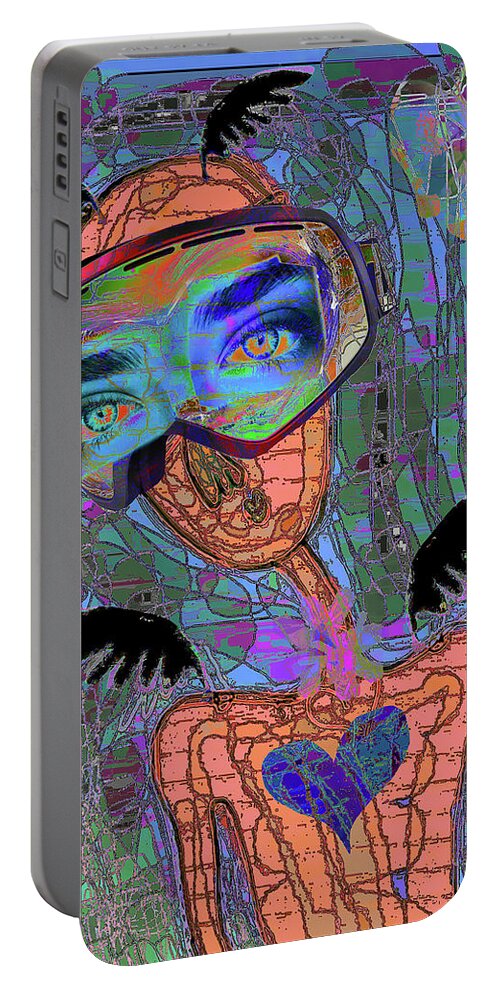 Sea Portable Battery Charger featuring the digital art Galactic by Alexandra Vusir