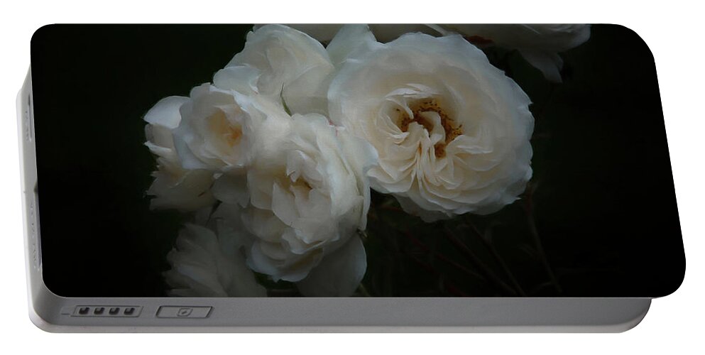 White Rose Portable Battery Charger featuring the digital art Garden Bouquet by Ernest Echols